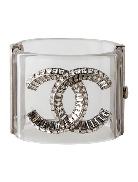 chanel crystal cc cuff bracelet silver|Chanel inspired cuff bracelet.